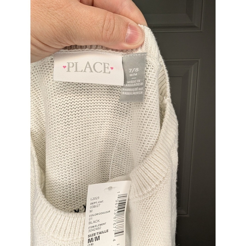 The Children's Place Girls Snowflake Fairisle Sweater Dress Black Size M 7/8 NEW - Picture 6 of 7